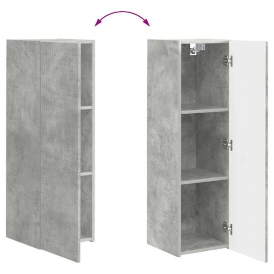 892315 12 Dulap TV de perete Beton 30 x 31 x 100 cm Lemn compozit 892315 12