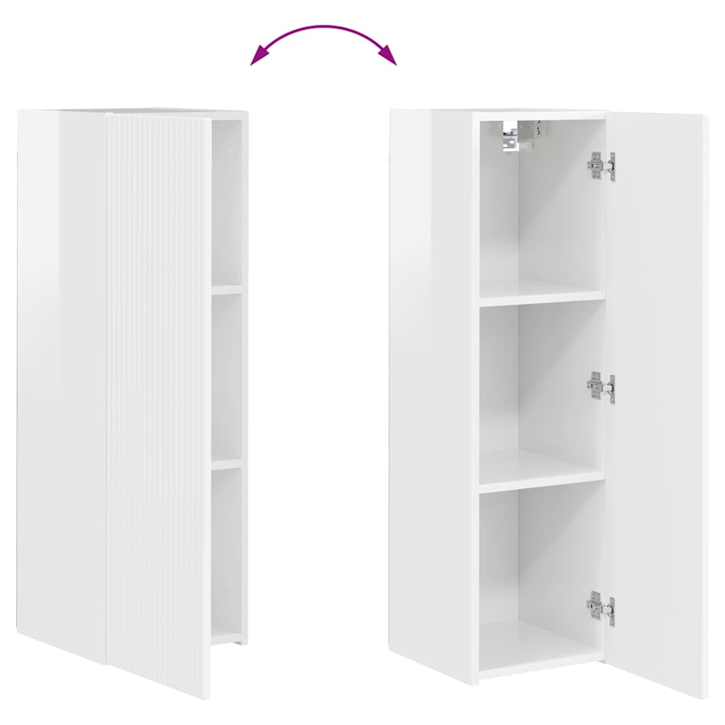 892317 12 Dulap TV de perete Alb Lucios 30 x 31 x 100 cm Lemn compozit Dulap TV de perete Alb Lucios 30 x 31 x 100 cm Lemn compozit - imagine 12