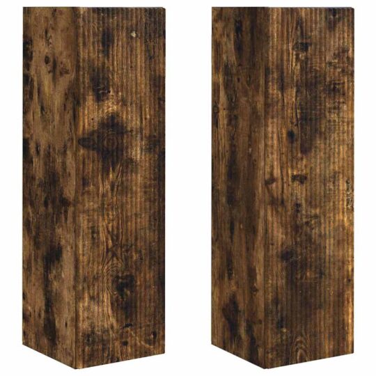 Alternative view of Dulap TV de perete 2 pcs Stejar fumuriu 30 x 31 x 100 cm
