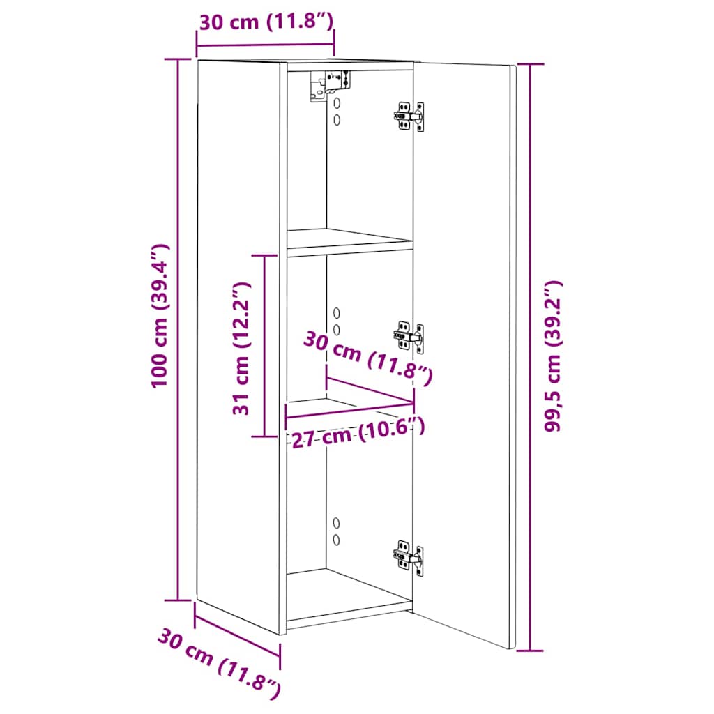 892328 13 Dulap TV de perete 2 pcs Stejar artizanal 30 x 31 x 100 cm Dulap TV de perete 2 pcs Stejar artizanal 30 x 31 x 100 cm - imagine 13