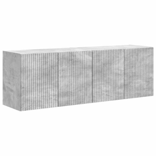 Alternative view of Dulap TV de perete 2 pcs Gri din beton 59,5 x 31 x 40 cm