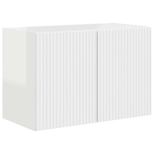 Alternative view of Dulap TV de perete Alb lucios 59,5 x 31 x 40 cm Lemn compozit