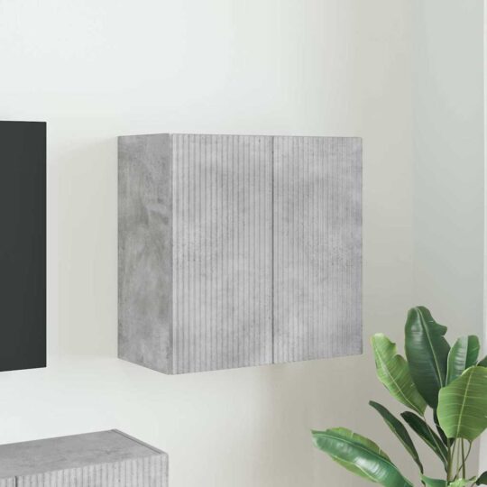 Dulap TV de perete Pe perete Gri din beton 59,5 x 31 x 60 cm