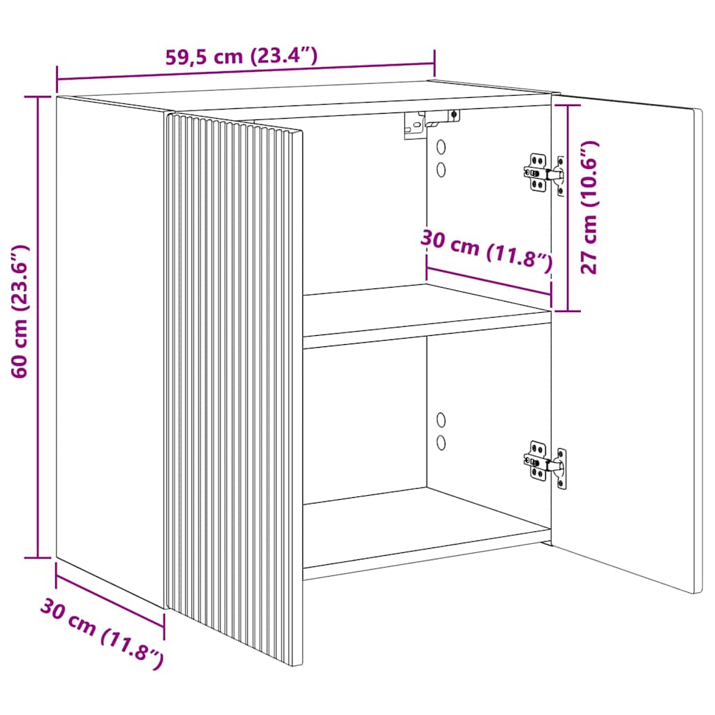 892358 13 Dulap TV de perete Pe perete Stejar Artizanal 59,5 x 31 x 60 cm Dulap TV de perete Pe perete Stejar Artizanal 59,5 x 31 x 60 cm - imagine 13