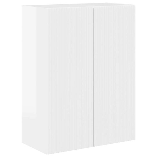 Alternative view of Dulap TV de perete Alb lucios 59,5 x 31 x 80 cm Lemn compozit