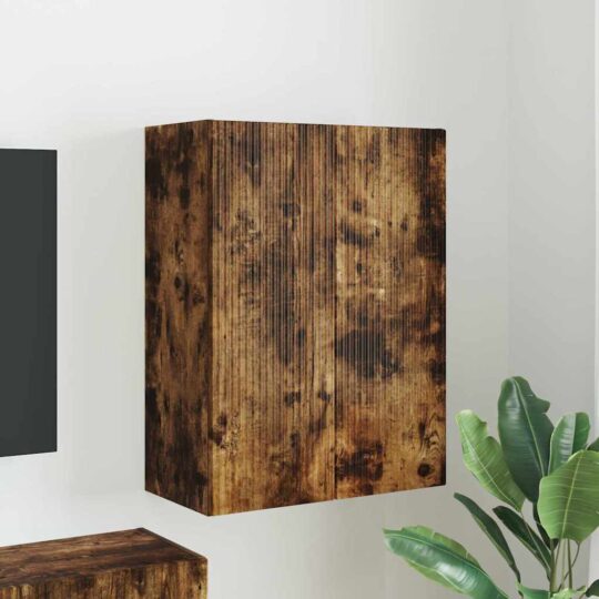 892364 1 Home Dulap TV de perete Pe perete Stejar fumuriu 59,5 x 31 x 80 cm