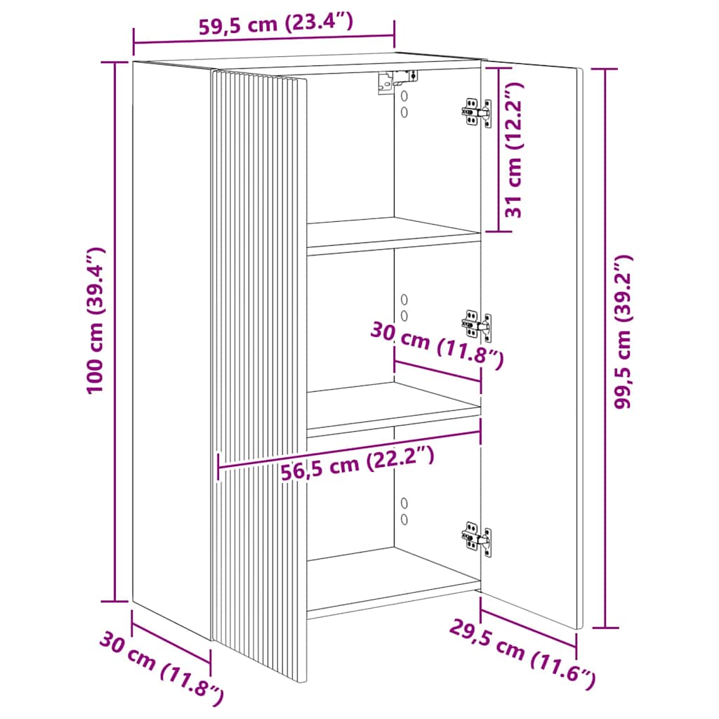 892377 13 Dulap TV de perete Lemn Vechi 59,5 x 31 x 100 cm Lemn compozit Dulap TV de perete Lemn Vechi 59,5 x 31 x 100 cm Lemn compozit - imagine 13