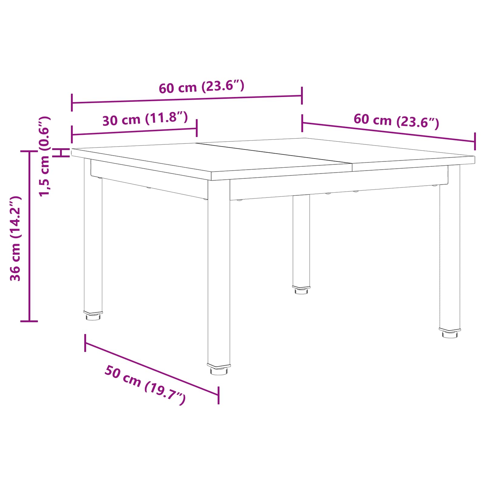 Masă de cafea Stejar fumuriu 60 x 60 x 36 cm Lemn compozit - imagine 11