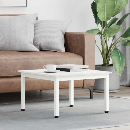 Masă de cafea Alb 60 x 60 x 36 cm Lemn de pin masiv