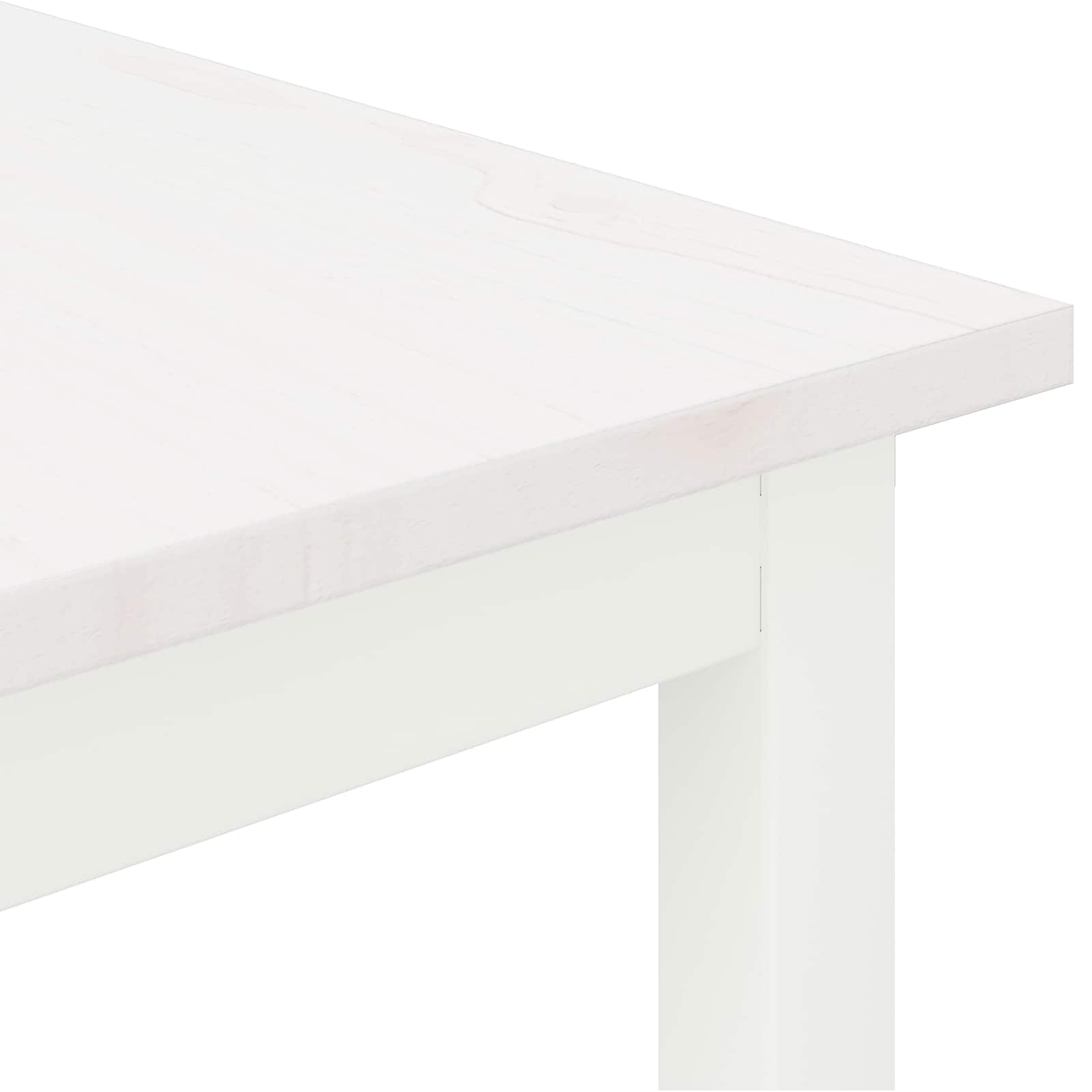 Masă de cafea Alb 60 x 60 x 36 cm Lemn de pin masiv - imagine 7