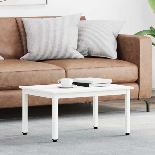 Masă de cafea Alb 60 x 50 x 36 cm Lemn de pin masiv