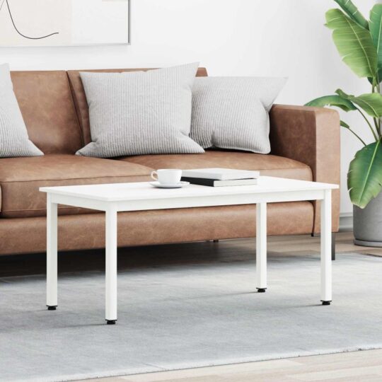 Masă de cafea Alb 100 x 50 x 45 cm Lemn de pin masiv