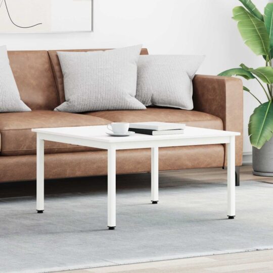 Masă de cafea Alb 80 x 80 x 45 cm Lemn de pin masiv