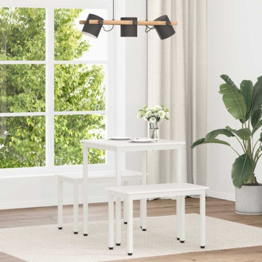 Masă de dining Alb 60 x 60 x 75 cm Lemn de pin masiv