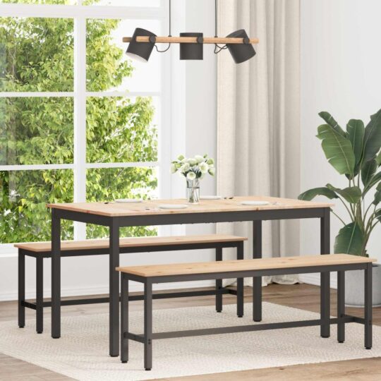 Masă de dining natural 140 x 80 x 75 cm Lemn de pin masiv