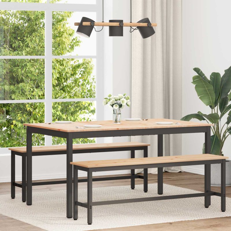 Masă de dining natural 150 x 90 x 75 cm Lemn de pin masiv