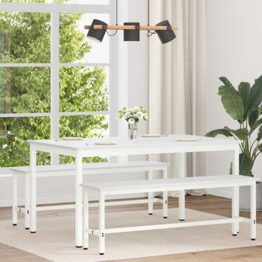 Masă de dining Alb 150 x 90 x 75 cm Lemn de pin masiv