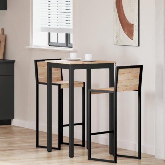 Masă de bar natural 60 x 60 x 105 cm Lemn de pin masiv