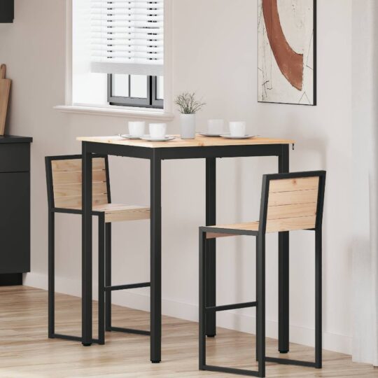 Masă de bar natural 110 x 55 x 105 cm Lemn de pin masiv