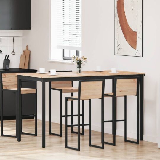 Masă de bar natural 110 x 55 x 105 cm Lemn de pin masiv