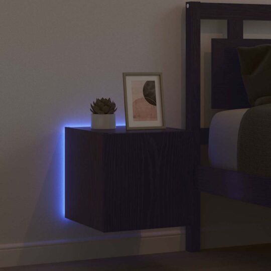 893639 7 Dulap TV de perete Stejar Negru 30,5 x 35 x 30 cm Lemn compozit 893639 7