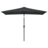 Umbrelă de soare exterior, stâlp metal, antracit, 300x200 cm