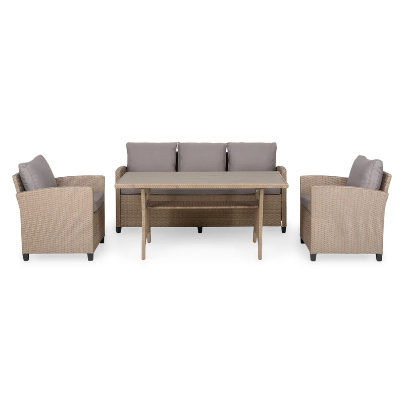 1 5 BAXTER Set mobilier terasă/grădină, 2 fotolii, canapea și masă BAXTER Set mobilier terasă/grădină, 2 fotolii, canapea și masă