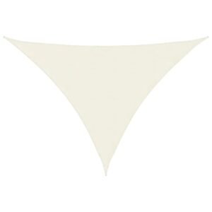Pânză parasolar crem 5x7x7 m, țesătură oxford, triunghiular