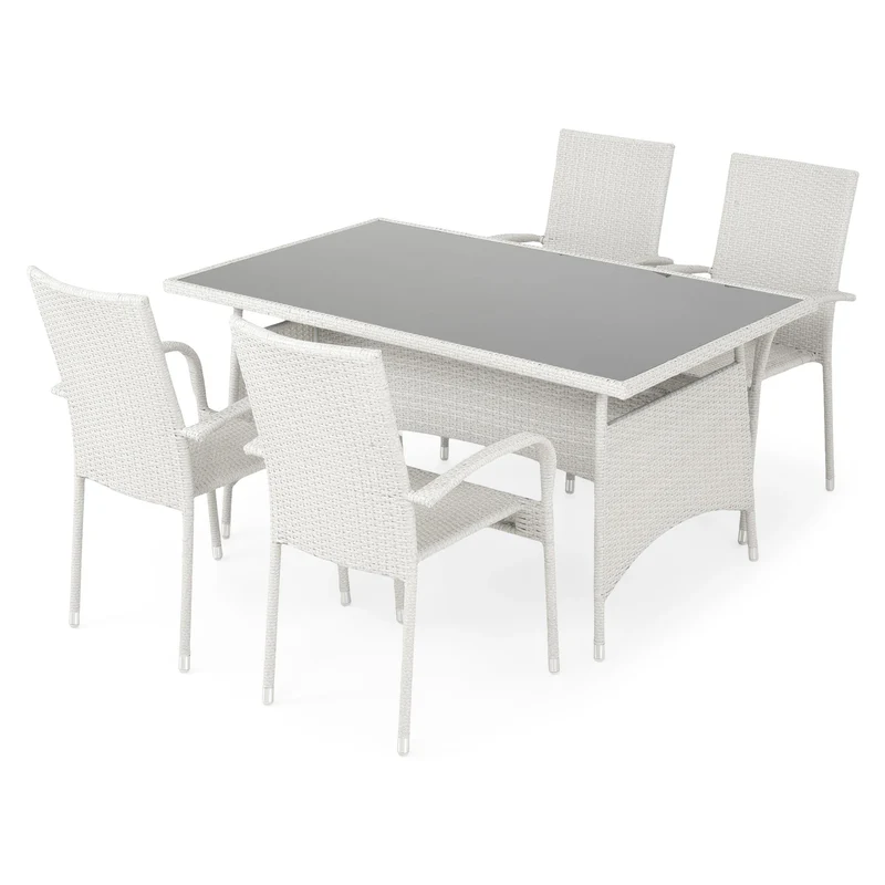 15 1 PRESLEY Set mobilier terasă/grădină, 4 scaune și masă PRESLEY Set mobilier terasă/grădină, 4 scaune și masă