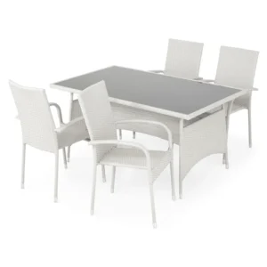 17 1 PRESLEY Set mobilier terasă/grădină, 4 scaune și masă 17 1