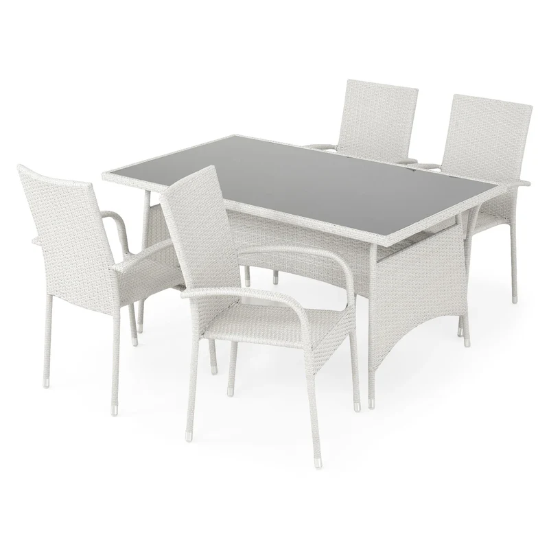 17 1 PRESLEY Set mobilier terasă/grădină, 4 scaune și masă PRESLEY Set mobilier terasă/grădină, 4 scaune și masă - imagine 3