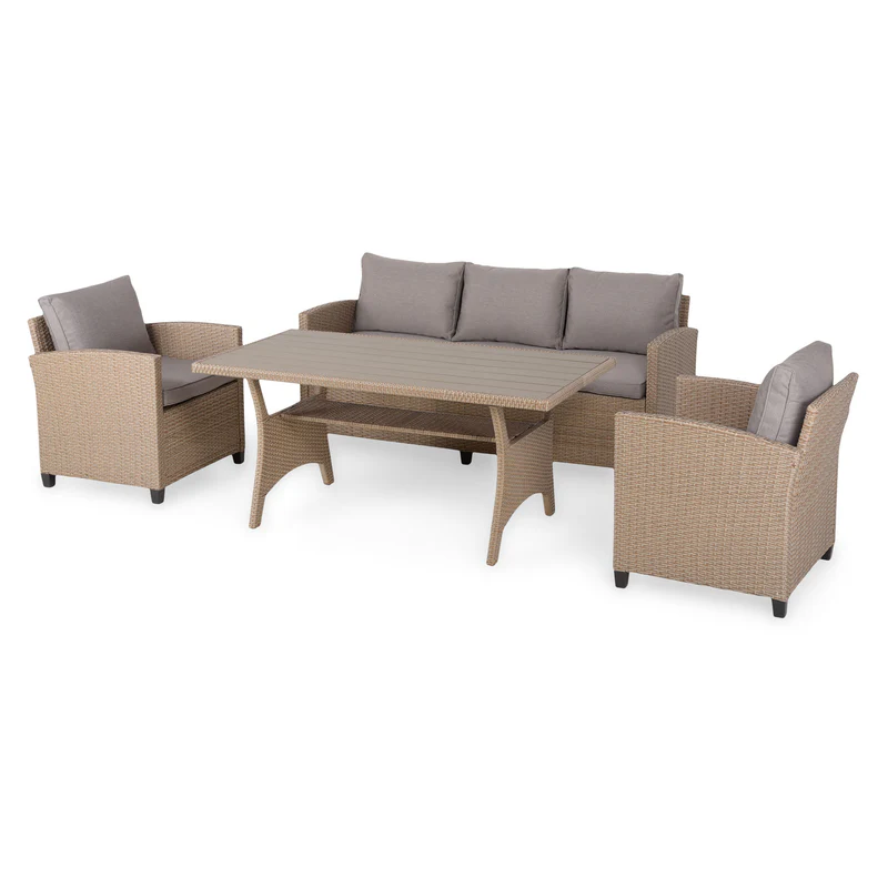 2 5 BAXTER Set mobilier terasă/grădină, 2 fotolii, canapea și masă BAXTER Set mobilier terasă/grădină, 2 fotolii, canapea și masă - imagine 2