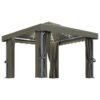 Pavilion cu perdea & șir de lumini LED, gri taupe, 3x3 m