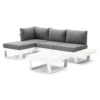 22 3 ALORA Set mobilier terasă/grădină, șezlong, canapea și măsuță alb-gri ALORA Set mobilier terasă/grădină, șezlong, canapea și măsuță alb-gri