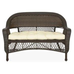 34 2 BARBARA Set mobilier terasă/grădină, 2 fotolii, canapea și măsuță maro/bej 34 2