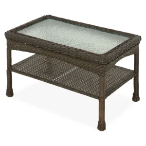 37 2 BARBARA Set mobilier terasă/grădină, 2 fotolii, canapea și măsuță maro/bej 37 2