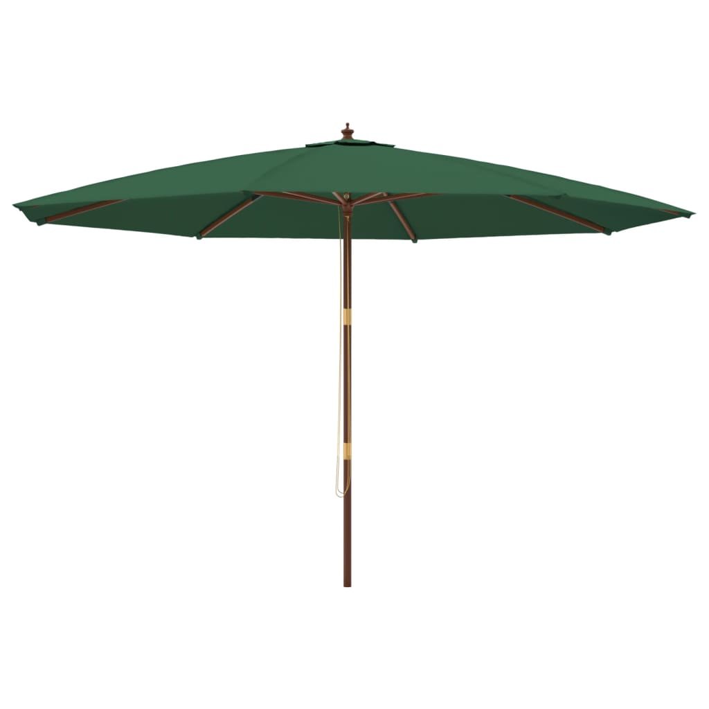 44 Umbrelă de soare de grădină, stâlp din lemn, verde, 400x273 cm Umbrelă de soare de grădină, stâlp din lemn, verde, 400x273 cm