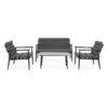 NANTES Set mobilier terasă/grădină, 2 fotolii, canapea și masă