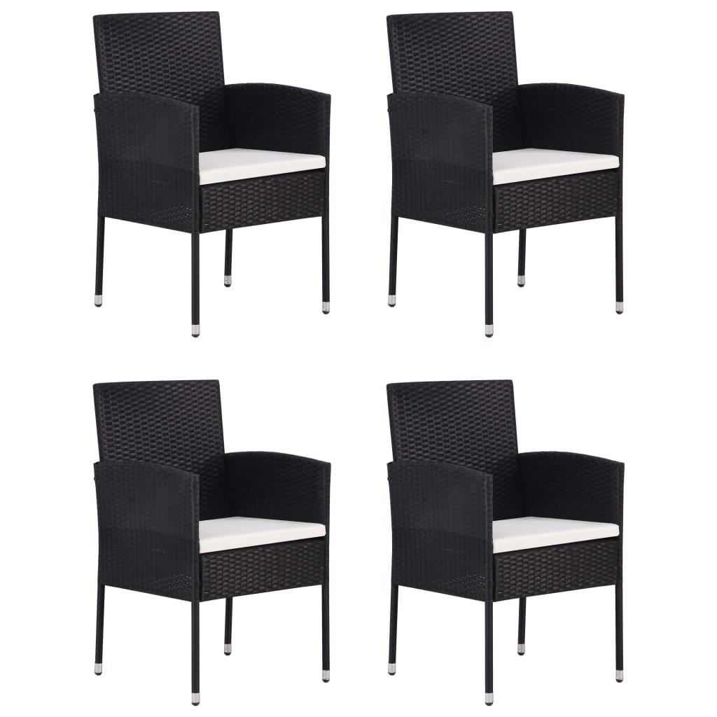 53 7 Set mobilier de grădină, 5 piese, negru, poliratan Set mobilier de grădină, 5 piese, negru, poliratan - imagine 3