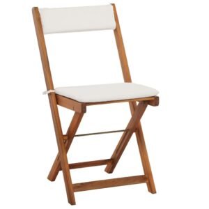 68 3 Set bistro pliabil cu perne, 3 piese, lemn masiv de acacia 68 3