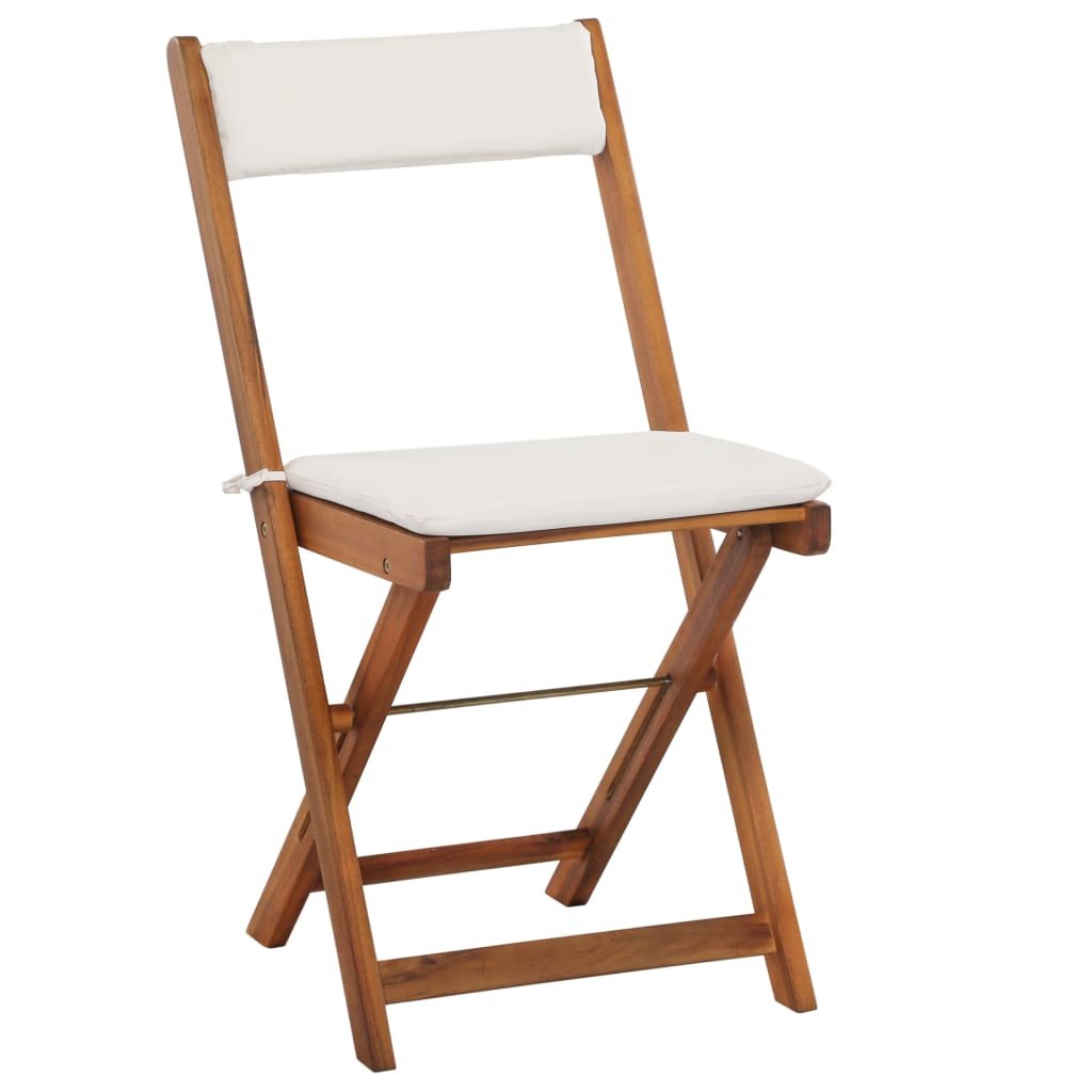 68 3 Set bistro pliabil cu perne, 3 piese, lemn masiv de acacia Set bistro pliabil cu perne, 3 piese, lemn masiv de acacia - imagine 5