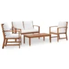 80 2 Set mobilier de grădină cu perne, 4 piese, lemn masiv de acacia Set mobilier de grădină cu perne, 4 piese, lemn masiv de acacia