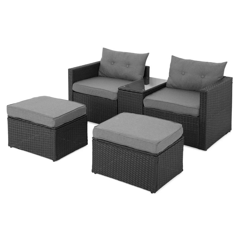 9 MARTI Set mobilier terasă/grădină, fotoliu braț stânga, fotoliu braț dreapta, 2 taburete și măsuță MARTI Set mobilier terasă/grădină, fotoliu braț stânga, fotoliu braț dreapta, 2 taburete și măsuță - imagine 2
