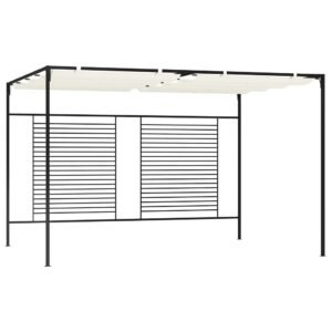 Pavilion grădină acoperiș retractabil crem 3x4x2,3 m 180 g/m²