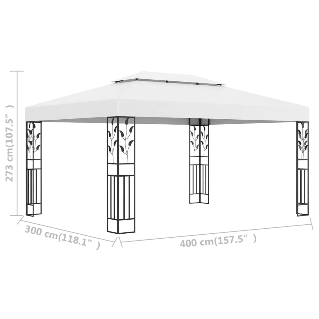 12 2 Pavilion cu acoperiș dublu, alb, 3 x 4 m Pavilion cu acoperiș dublu, alb, 3 x 4 m - imagine 6