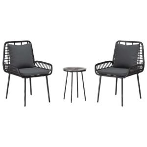 30 Set de masă pentru grădină 3 pcs Negru și antracit poliratan 30