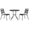 Set scaune de grădină stivuibile, 3 buc., antracit, oțel vopsit