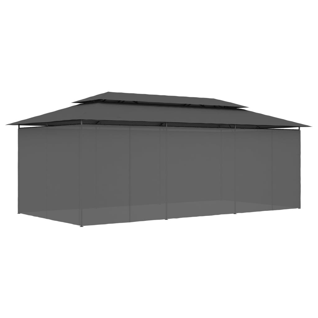 41 1 Pavilion cu perdele, antracit, 600 x 298 x 270 cm Pavilion cu perdele, antracit, 600 x 298 x 270 cm - imagine 4