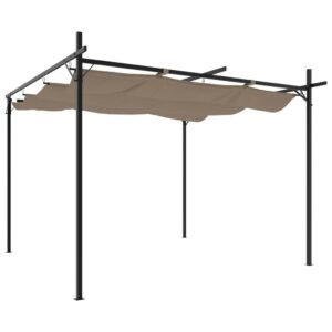 45 1 Home Pergola cu acoperiș retractabil, gri taupe, 295x292x230 cm