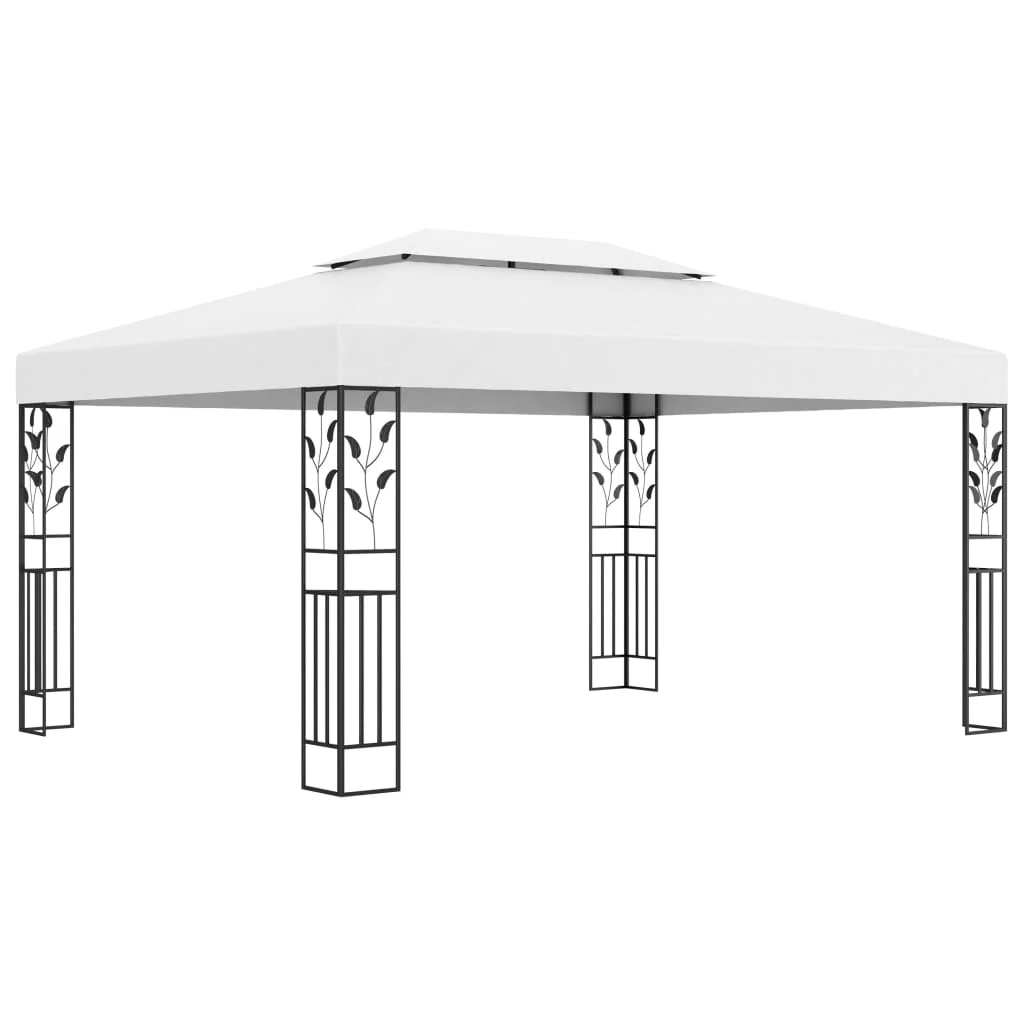 7 Pavilion cu acoperiș dublu, alb, 3 x 4 m Pavilion cu acoperiș dublu, alb, 3 x 4 m